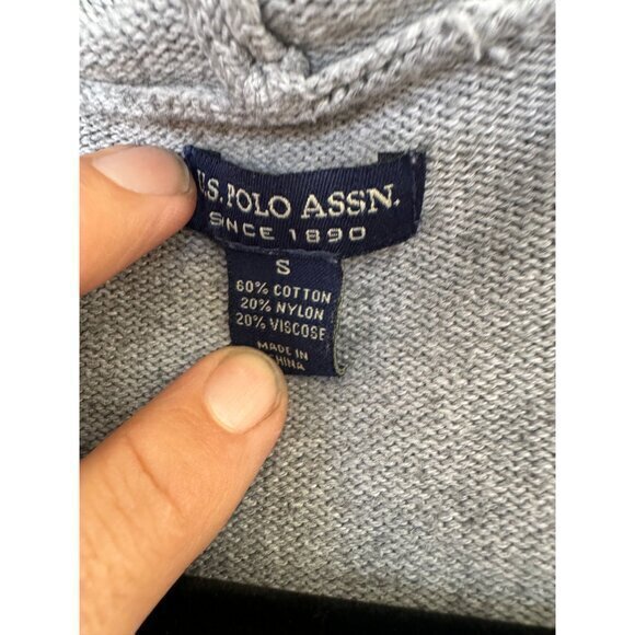 US Polo Gray Cardigan, Gray Cardigan Small short sweater‎ lightweight womens - Picture 3 of 8